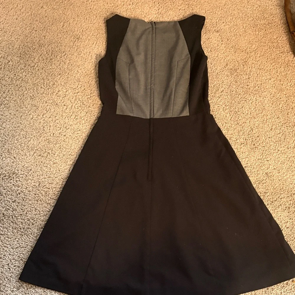 H&M Black Midi Dress with Gray Front Panel - Picture 2 of 3